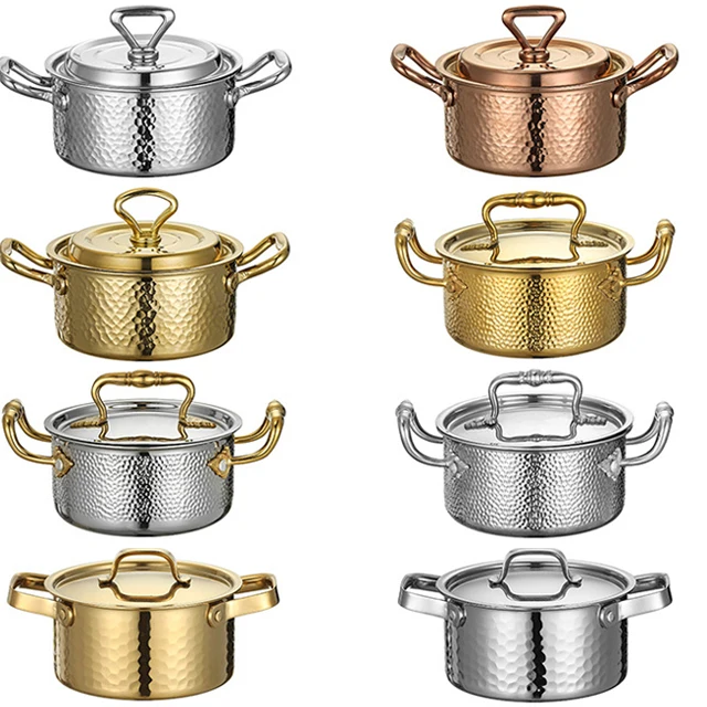 New Hot Style Multi-category Food-grade Material 16cm Three-layer 304 Stainless Steel Hot Pot Soup Pot