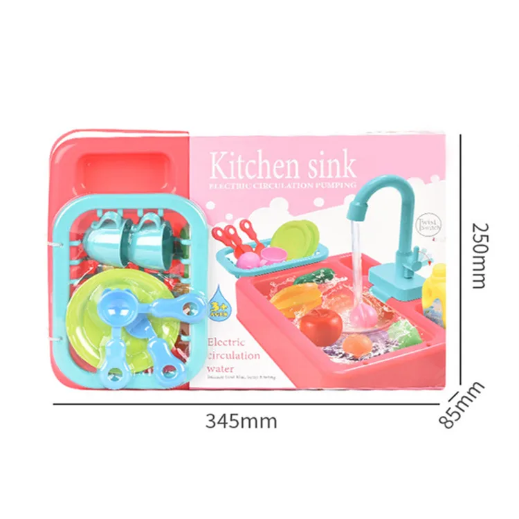 Kids educational pretend play dishwasher circulating water kitchen toy sink toys