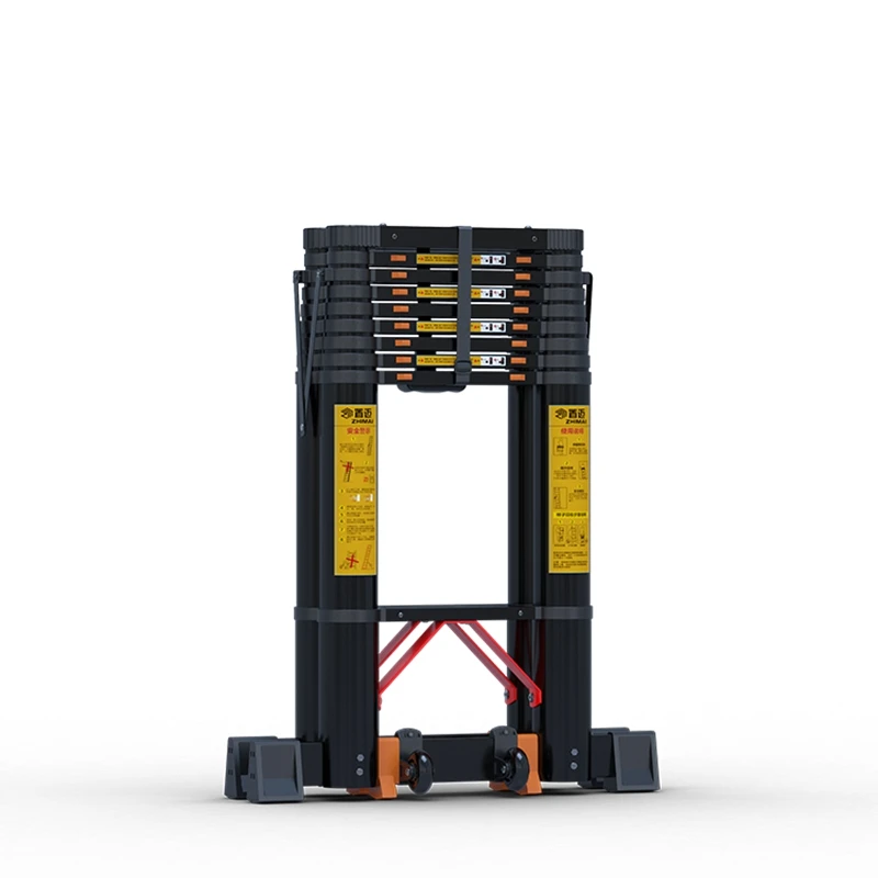 Double-sided aluminum telescopic ladder Black King Kong herringbone ladder Multi-purpose Folded Telescopic Extendable ladder