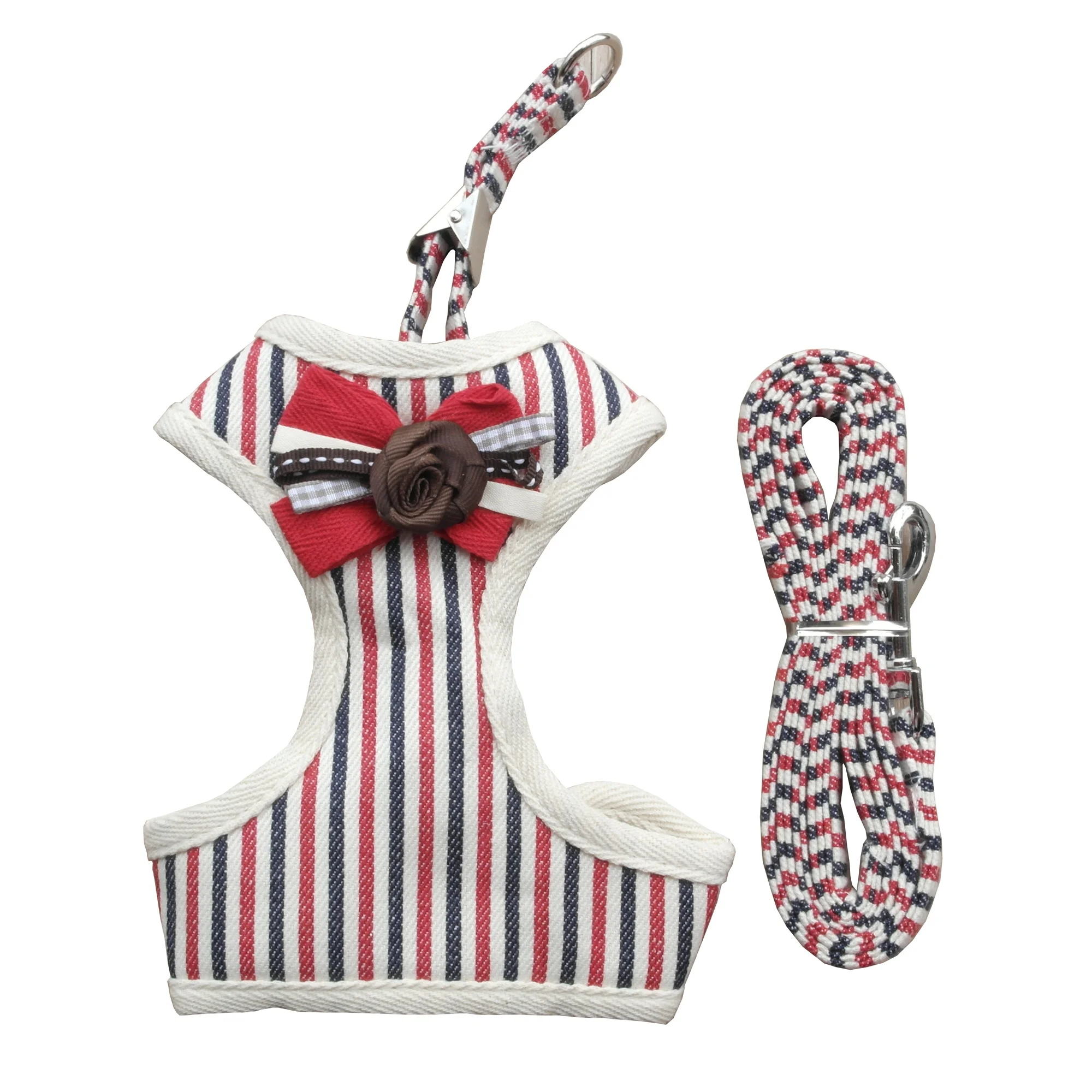 Popular Striped Outdoor Walk Soft Pet Harness Vest Pet Dog harness