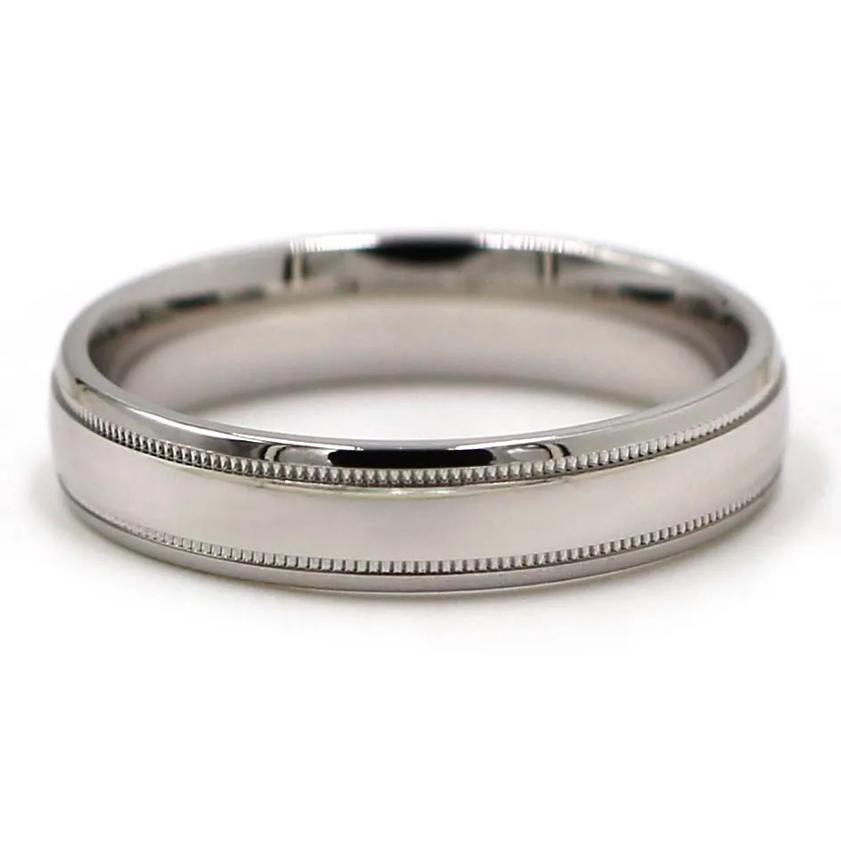 SR00184 wholesale simple plain high polished 925 sterling silver wedding ring with millgrain