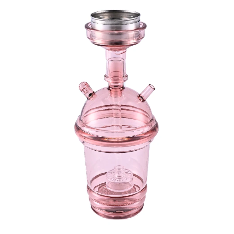 Factory wholesale acrylic portable mini hookah cup with LED light colorful  portable car cup