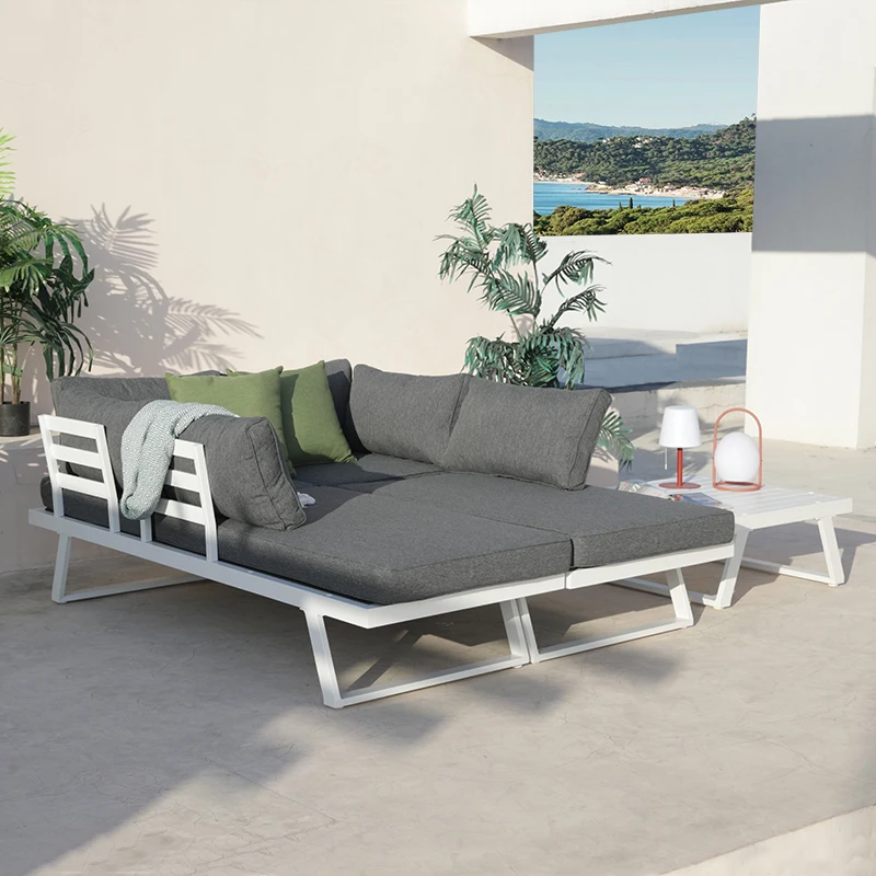 Современная мебель для сада модульная алюминиевая подушка для отдыха на открытом воздухе диван набор