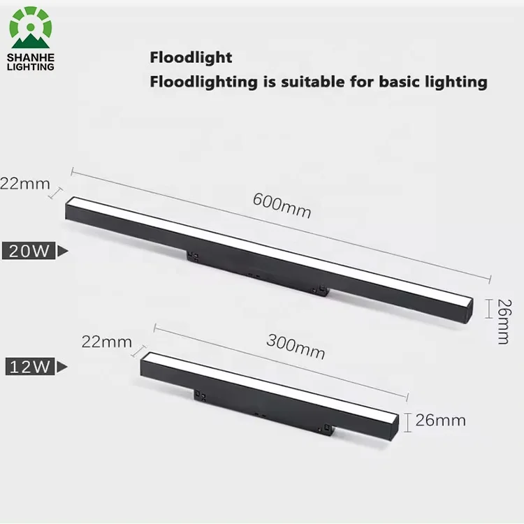 Recessed Magnetic Track Lighting System Flush Mounted Aluminum Linear Rail Section Magnet light tracklight