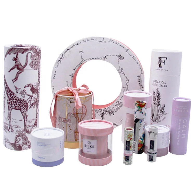 High quality environmentally friendly material round tube round box kraft paper cardboard tube packaging box cylindrical packagi