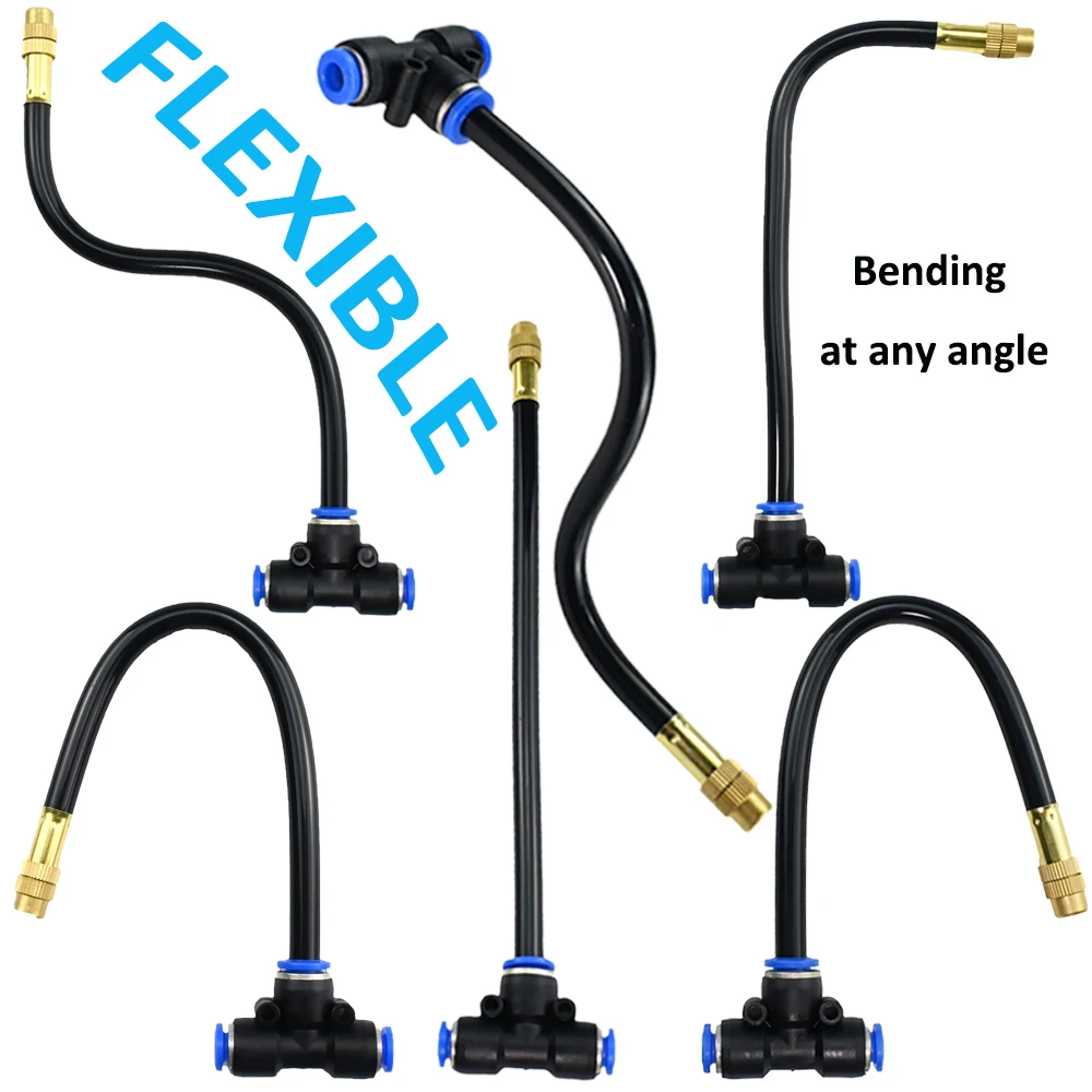 Free Bending Spray Adjustable Misting Nozzle Kit Garden Greenhouse Irrigation System Fog Aquarium Reptile Humidity Nebulizer