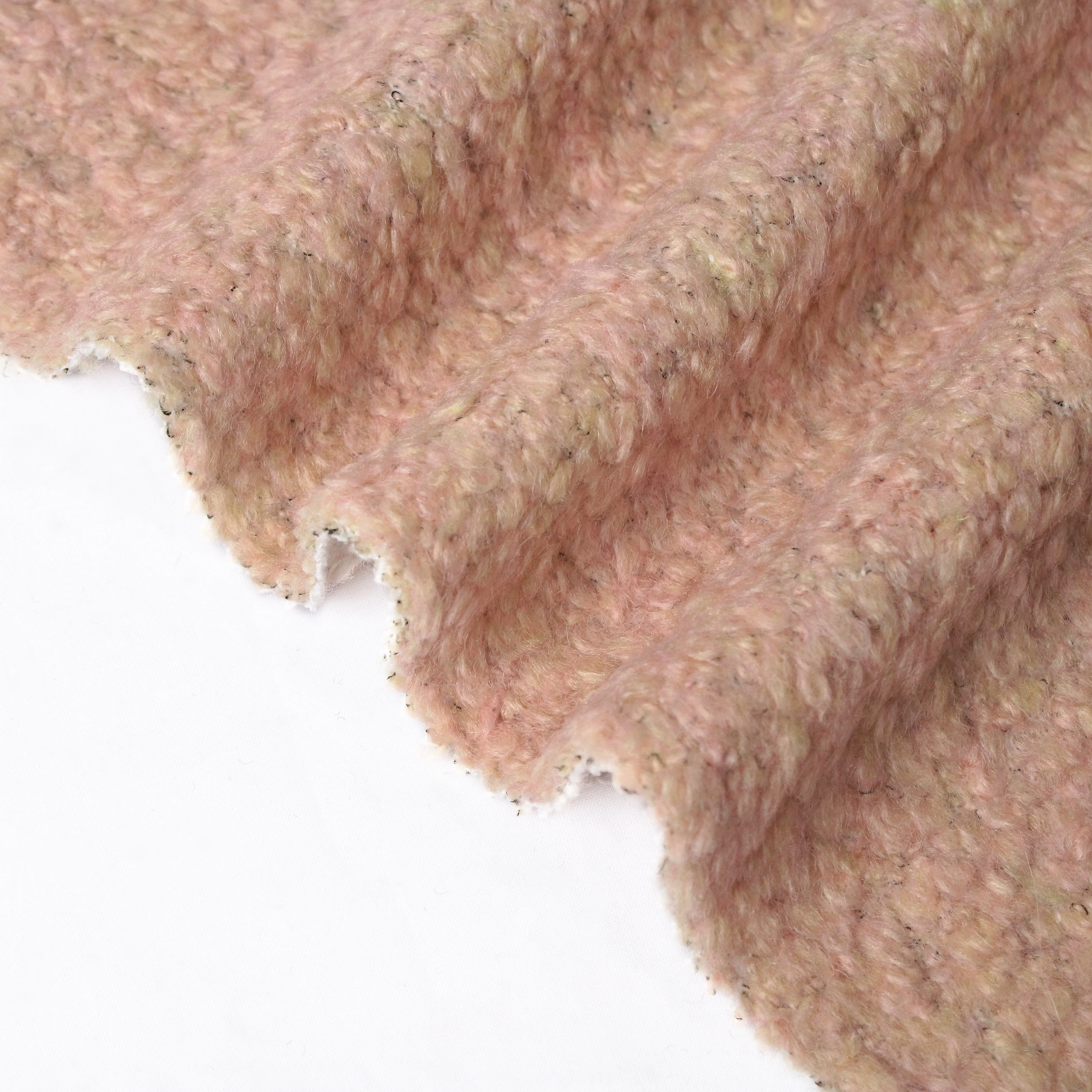 Low MOQ Factory Cheap Price High Quality Pink Colorful Soft Warm Fleece Style 36% Wool Blended Knit Fabric for Suit Coat