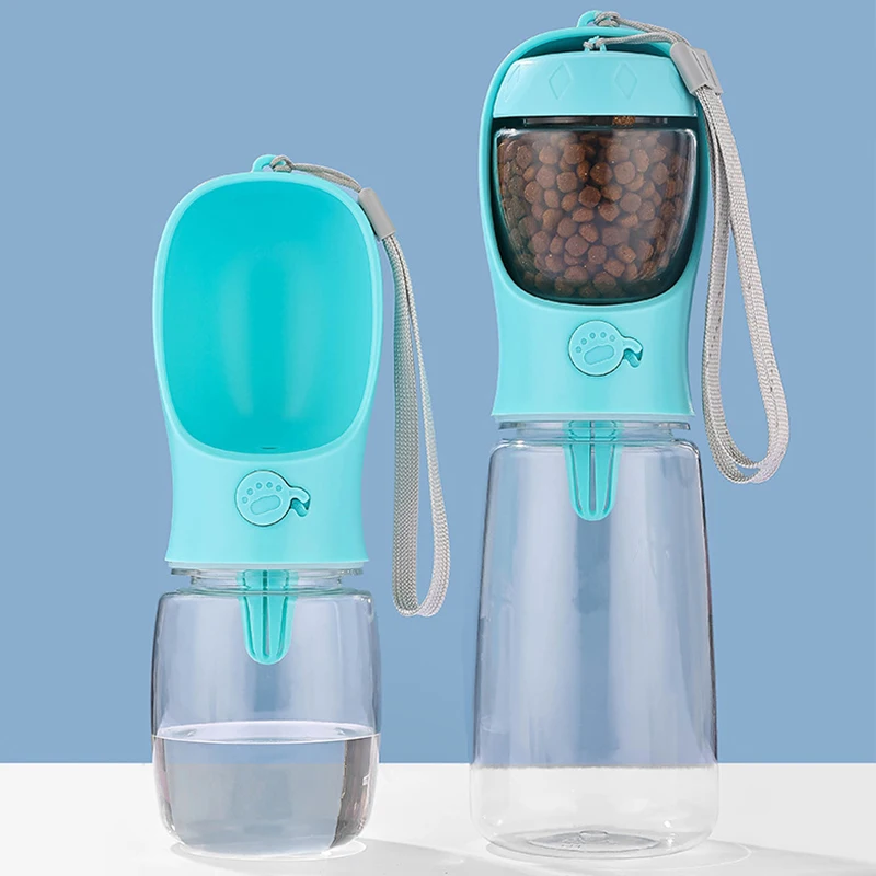 Luxury Dog Water Bottle with Food Container Perfect Puppy Drinking Bowl On The Go for Outdoor Walking and Hiking