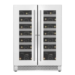 VI60-2DB OEM Dual Zone Beer Wine And Beverage Cooler Drink USA Display Fridge Stainless Steel Wine Cellar for Kitchen Counter