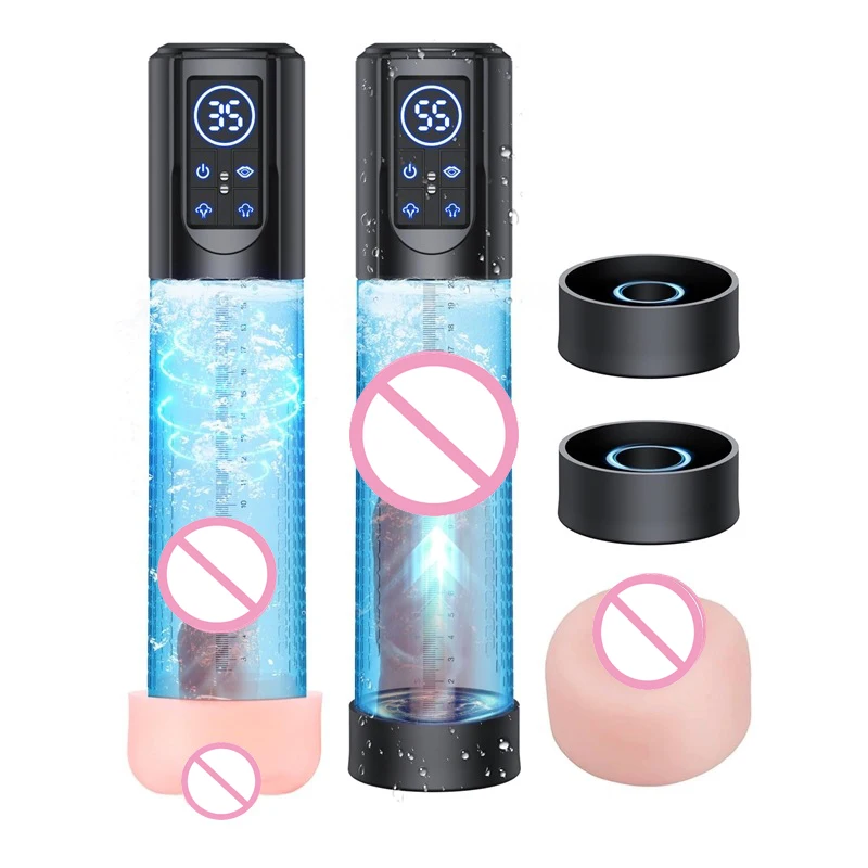 Waterproof Penile Enhancer Exerciser Electric Penis Pump Sex Toy for Men Masturbator Adult Male Penis Enlargement Vacuum Pump