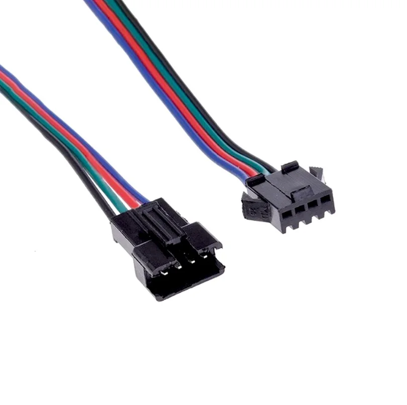 Manufacturer wholesale SM3pin 3core four pin aircraft head male busbar RGB4Pin male female 15CM connecting wire