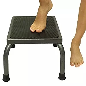 Metal Step Stool - Heavy Duty Stepping Stool for Adults and Kids - Foot Platform for Kitchen, Bedroom, Bathroom