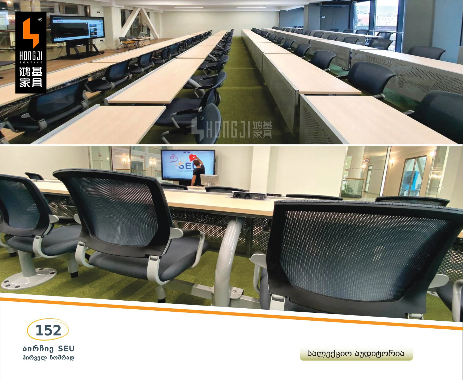 Tip-up Seat Hospital School Furniture school desk and chair 5 years warranty classroom teacher chair lecture room chairs