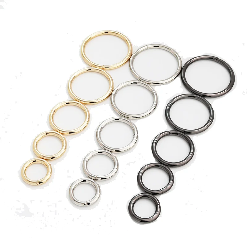 Solid brass cast D-ring seamless sewn round buckle webbing Leather craft bag  High quality zinc-alloy metal d ring buckle