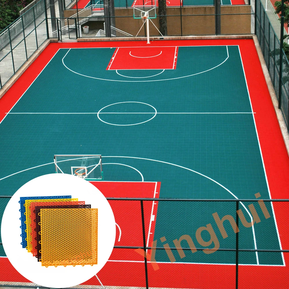 O-01 Easy To Install Plastic Portable Floor Outdoor Basketball Floor Fustal Volleyball Court Flooring For Sale