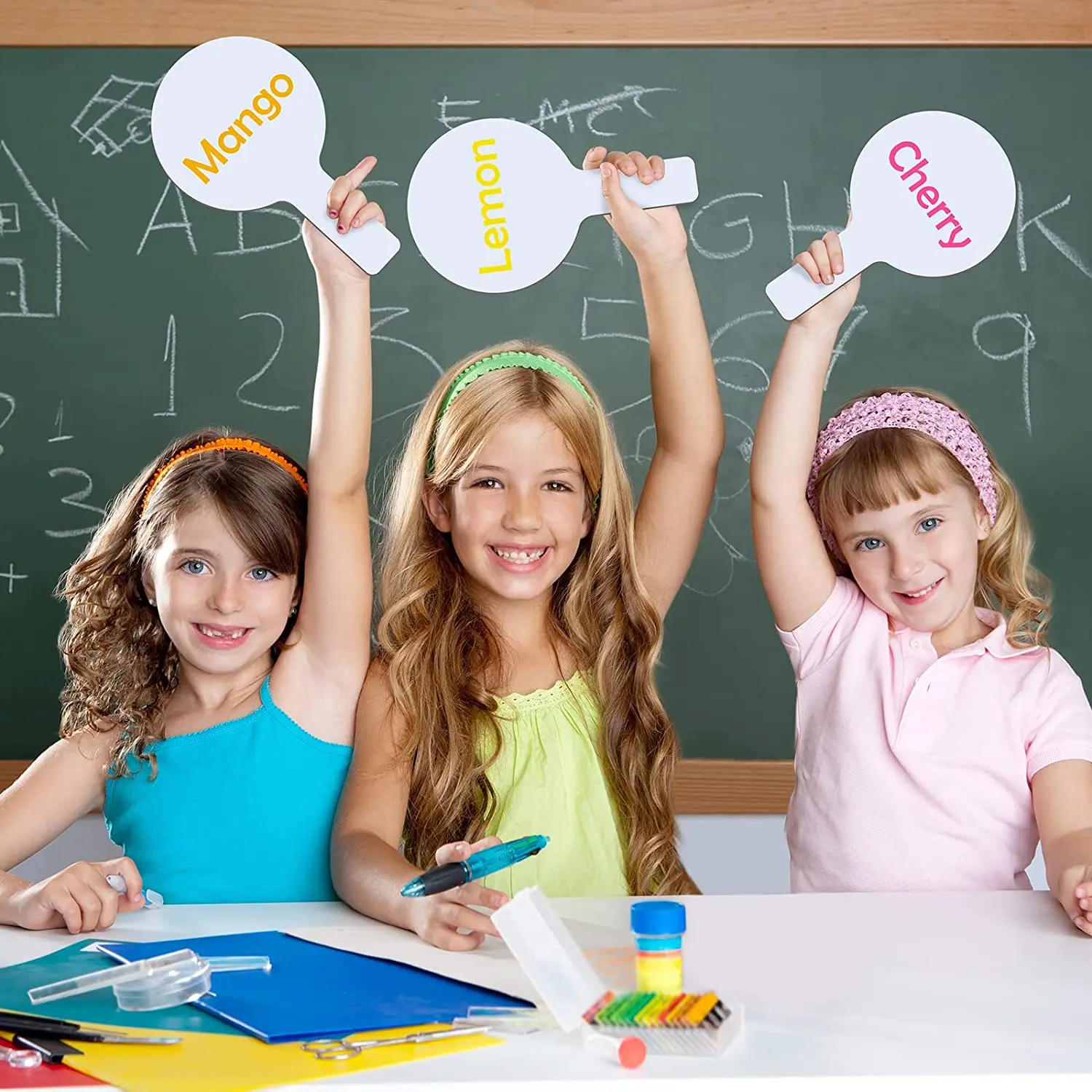 Factory Double- sided MDF Blank Answer Paddle White Board for Kids