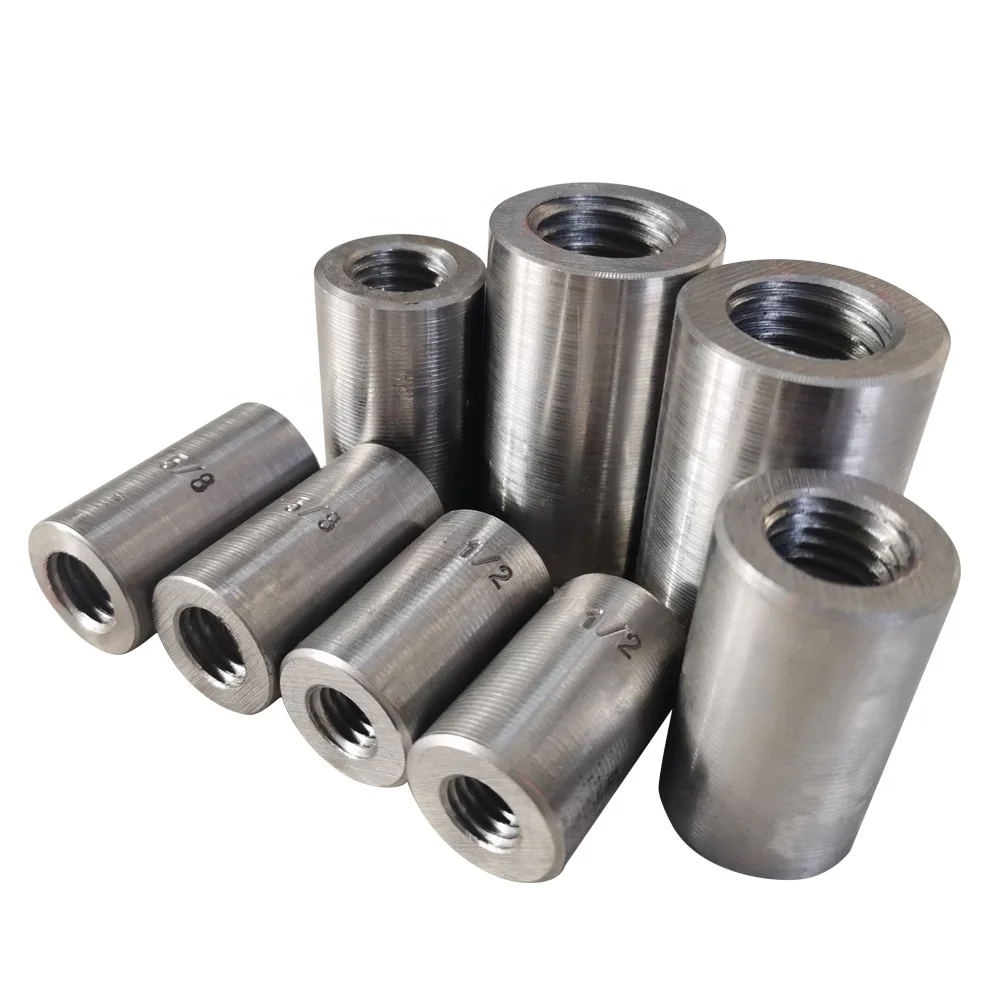 Modern Style Bolted Rebar Coupler 14-40mm Carbon Steel Reinforcing Bar Coupler Industrial Building Office Use Polished Finish
