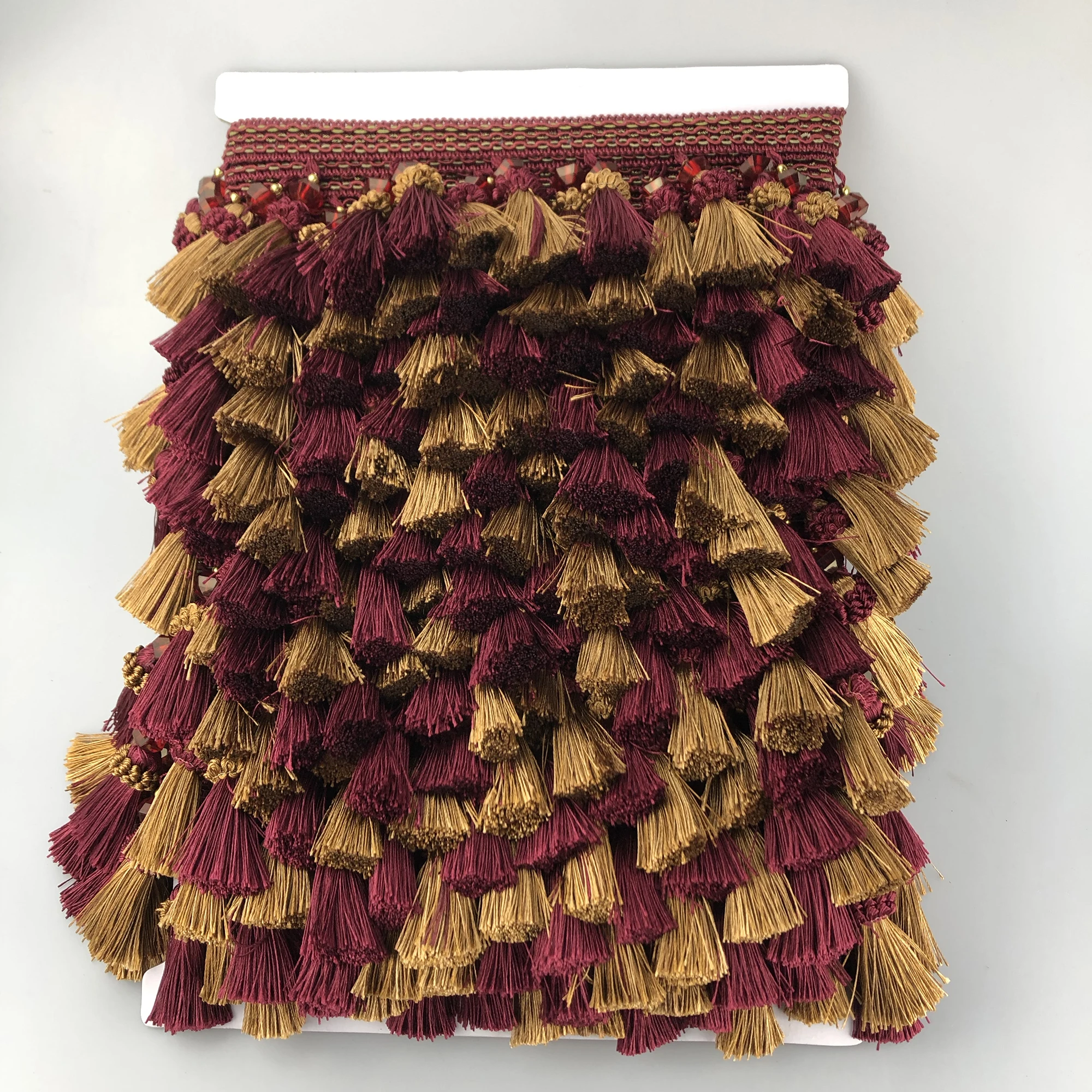 Home Textile Beaded Fringe Tassel Trim Maker For trending Curtain Cloth Hanging Webbing