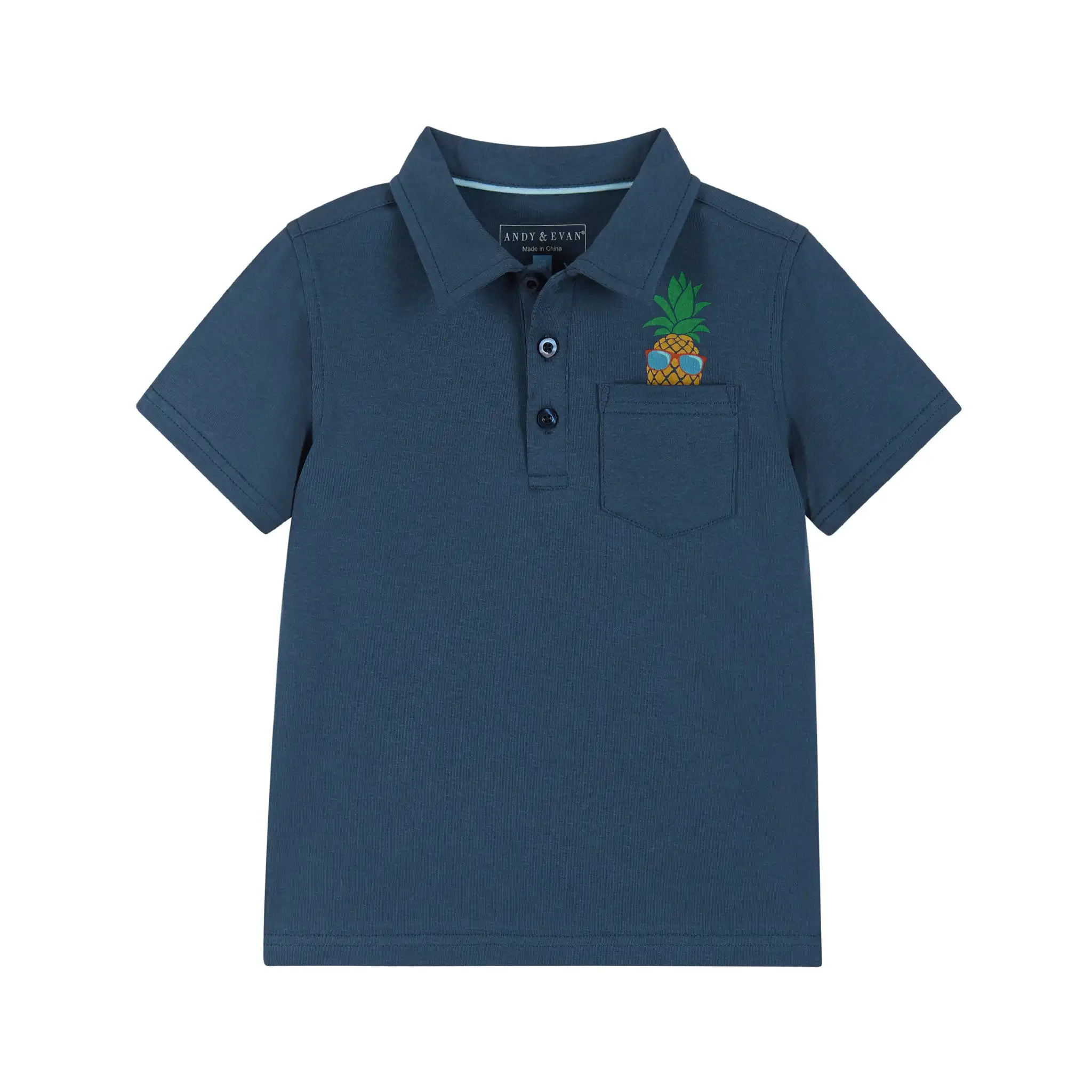 Boy Child Clothes Blue Kids Polo and Tshirt 100% Cotton Formal Jersey O-Neck Collar for Mens
