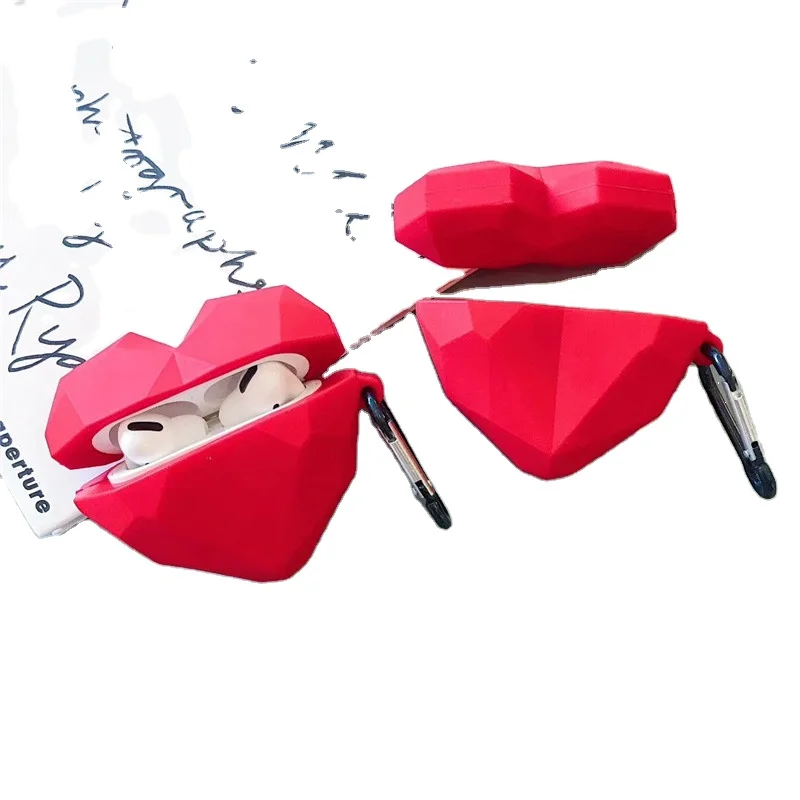 3D прекрасный мультфильм стерео сердце гарнитура силиконовый чехол для Airpods Pro 3 2 беспроводной зарядный чехол для Apple аксессуары