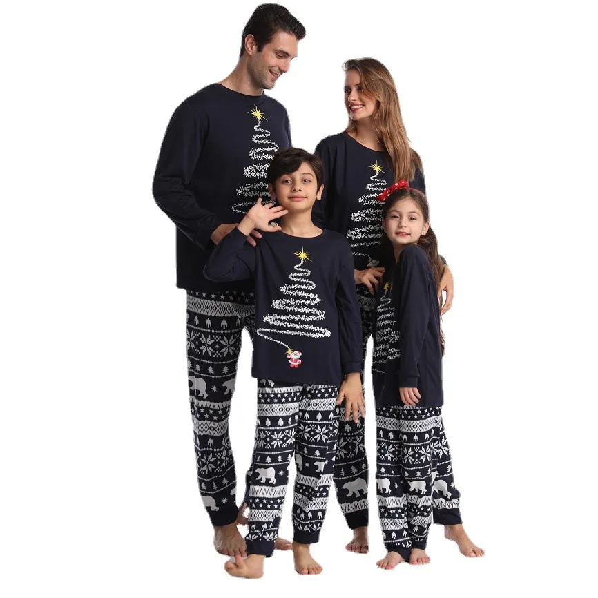 Whole Sale Clothes New Product New Year Mommy and Me  Family Matching Outfits Samoan Christmas Pajamas Family