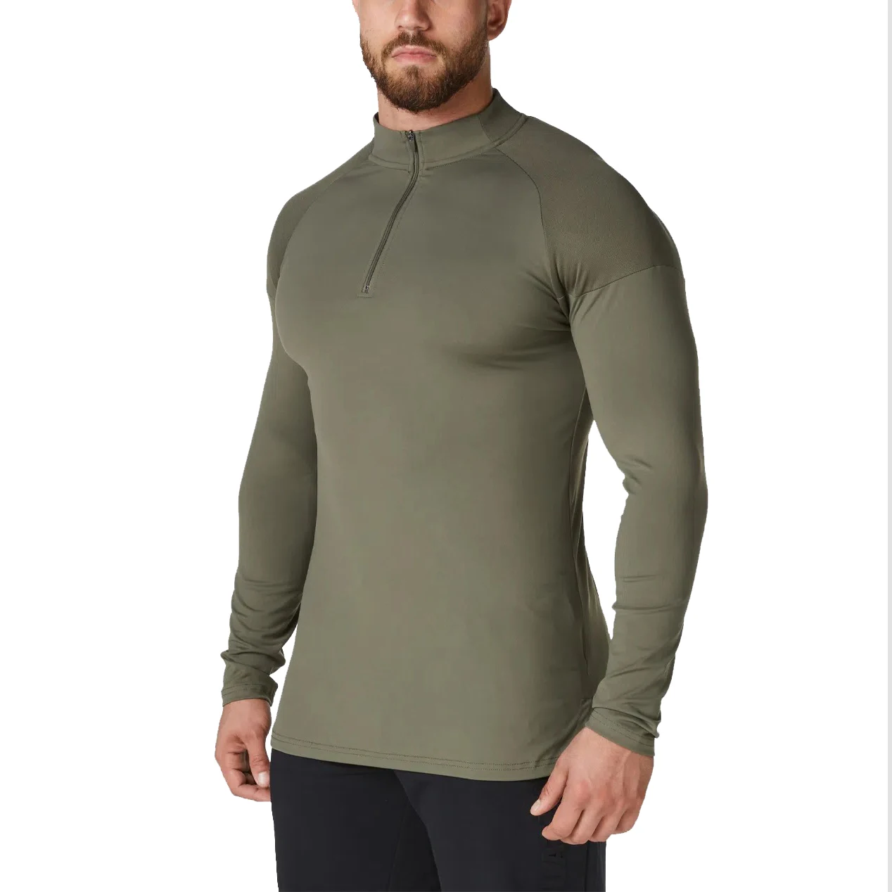 Slim Fit Long Sleeve Mens Jogger Training Tops Quarter Zip up Soccer Tracksuit Wholesale Fitness Running Jacket For Men