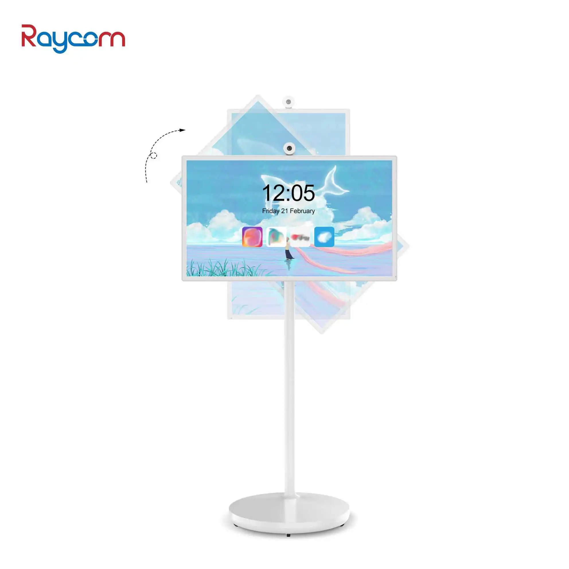 Raycom Android Smart Portable TV 21.5 24 27 32 Inch Wireless Movable Interactive Touch Screen Display Battery Rechargeable