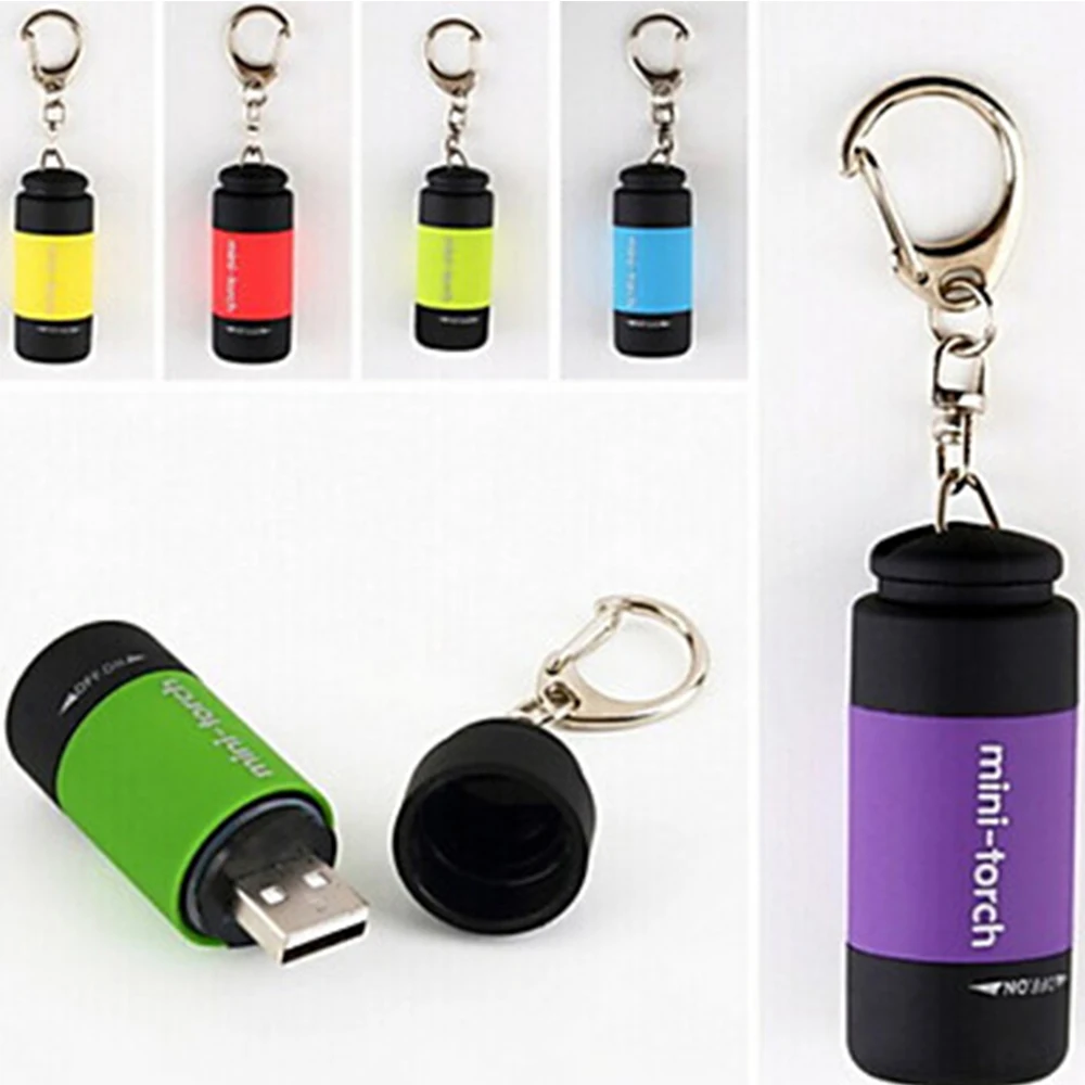 Custom logo USB Torch rechargeable Flashlight wholesale High quality UV light Led rechargeable torch Keychains led flashlights