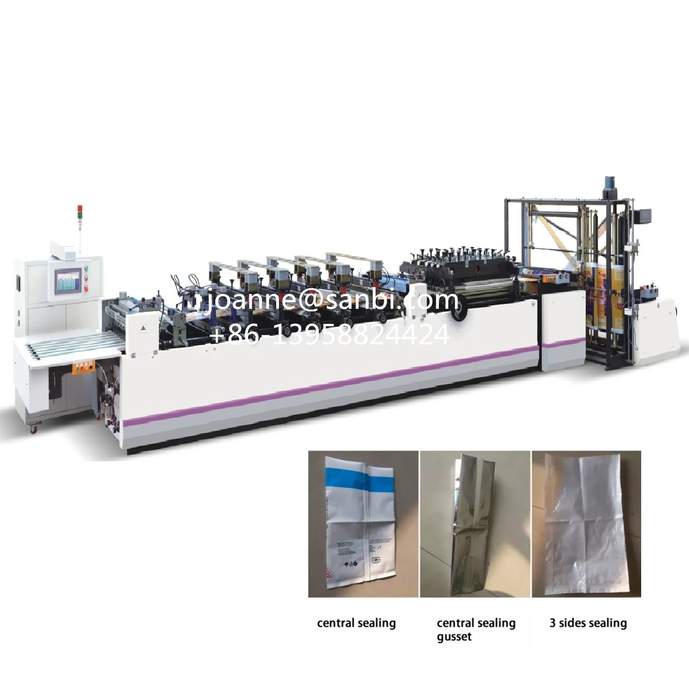 Automatic Middle Center sealing Bottom sealing  Three Side sealing  Pouch Bag Making Machine