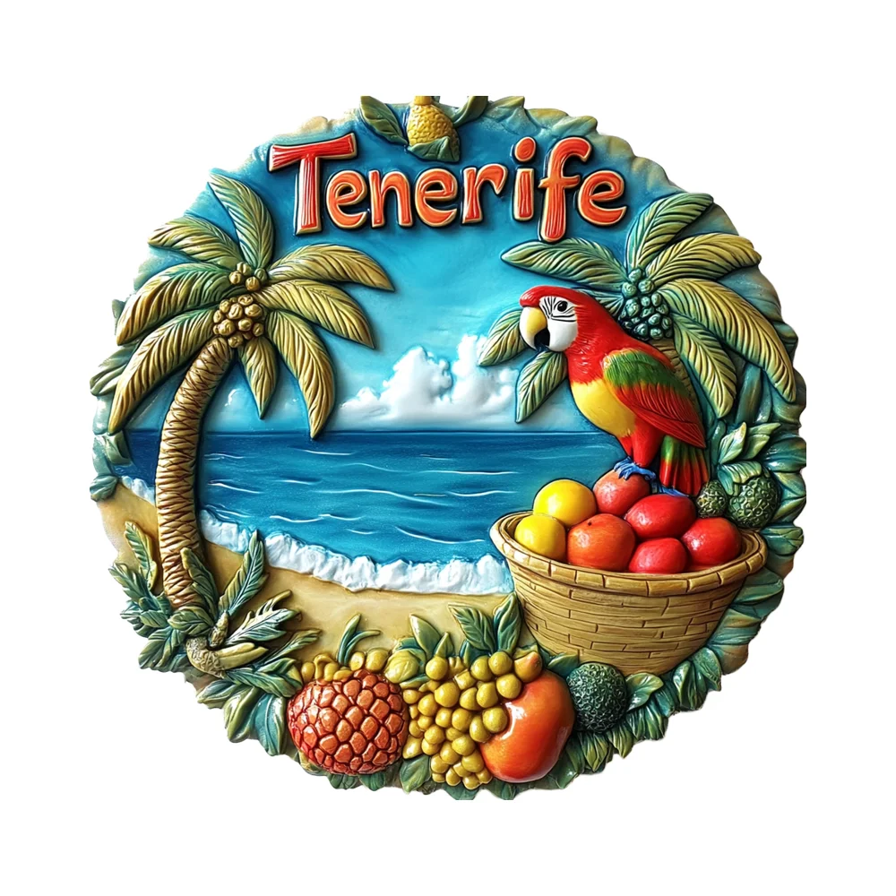 2024 Custom Resin Refrigerator Magnets Modern Tenerife Souvenir Crafts Medium Wood Sheet Size Firm Suction Wholesale