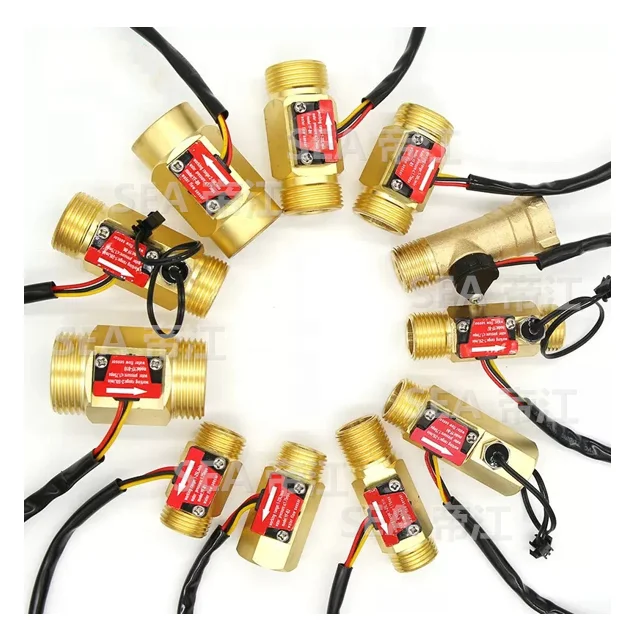 1/2' - 3' REACH Standard Brass Flow Sensor 3-24VDC Water Control Liquid Sensor Switch 50K NTC Female/Male BSP/NPT Thread