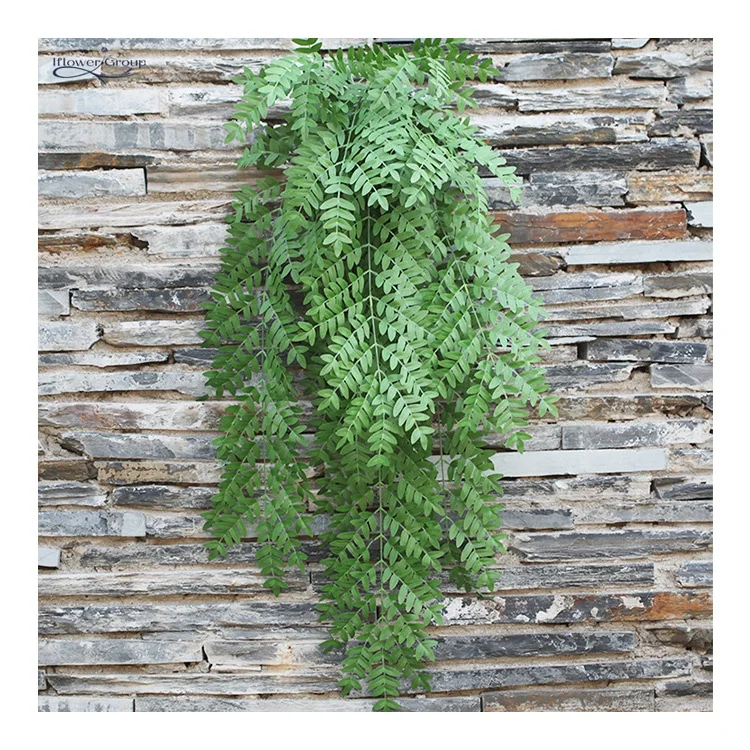 IFG artificial 12 branches hanging wall background decoration olive green spring leaf
