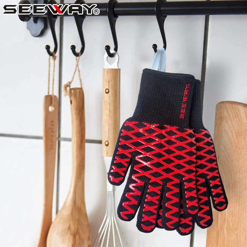 Seeway перчатки OEM экстремальные термостойкие перчатки для гриля барбекю печь для дома и улицы для приготовления пищи