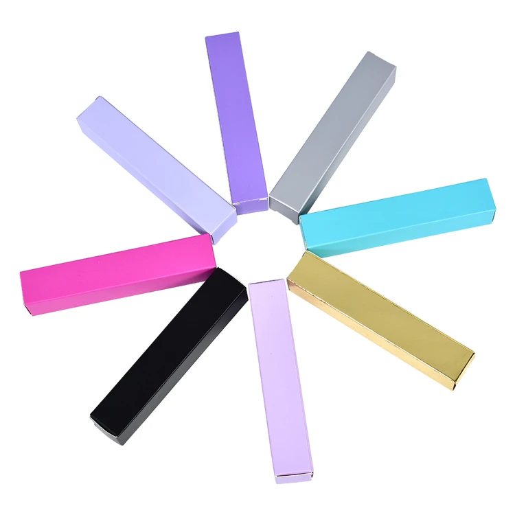 In stock lip gloss Boxes Packaging Cheap Wholesale Customized Designs Recyclable Printed Custom Lipstick Lip Balm tube Paper box
