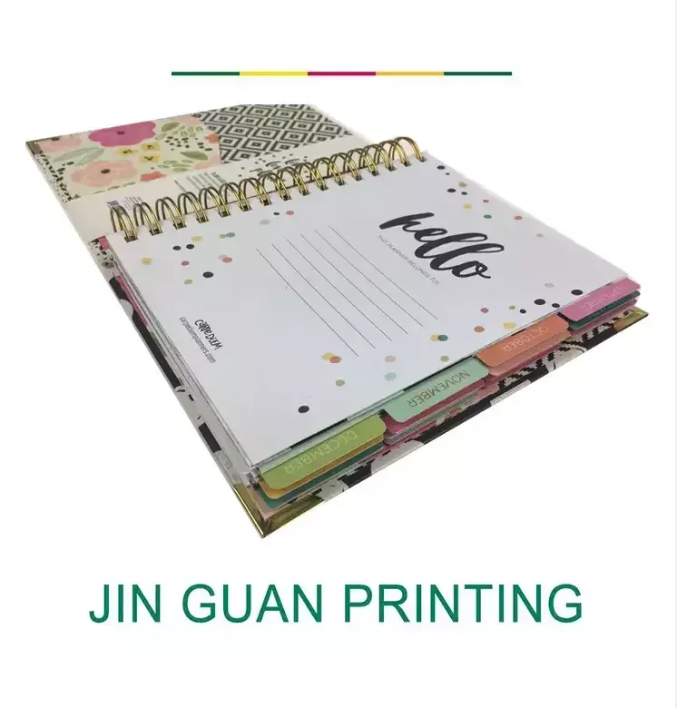 Can Custom Printing Spiral Paper Note Book Diary Journal Agenda Weekly Monthly Organizer Planner Notebook