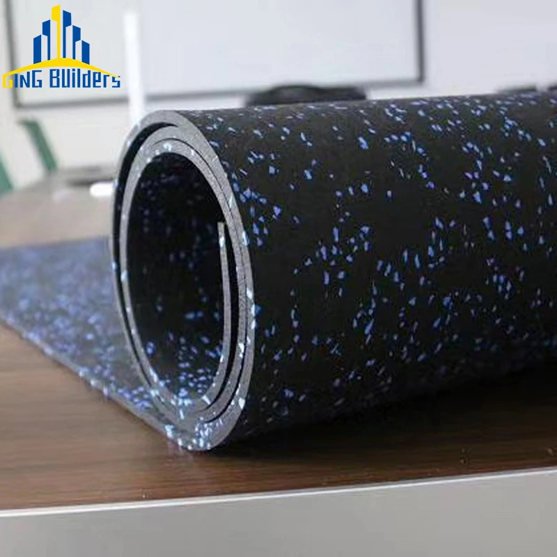 Gingbuilders Cheap High Quality Beige Garage Suelo Gimnasio Pvc Mats 20Mm 6Mm Rubber Outdoor Gym Flooring Roll Puzzle Boxing