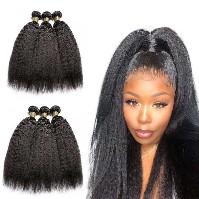 9A Remy Cheap Yaki Kinky Straight Hair Bundles Wholesale Unprocessed Virgin afro brazilian remy human hair kinky curly weave