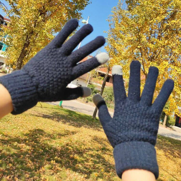 Custom Winter Touch Screen Gloves Outdoor Sports Women and Men Acrylic Thermal Knitted Gloves