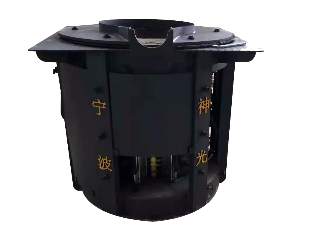 500KG 0.5T KGPS medium frequency induction reducer steel shell industrial furnace for melting iron copper aluminum steel