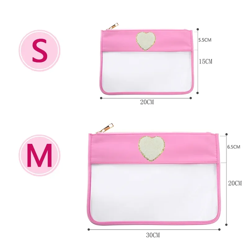 High Quality PVC Cosmetic Bags Candy Color Small Middle Size Clear Makeup Bag for Daily Life Customized Logo with Best Service