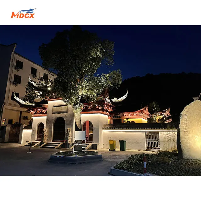 Decorative warm white ultra high wall washer light for outdoor use