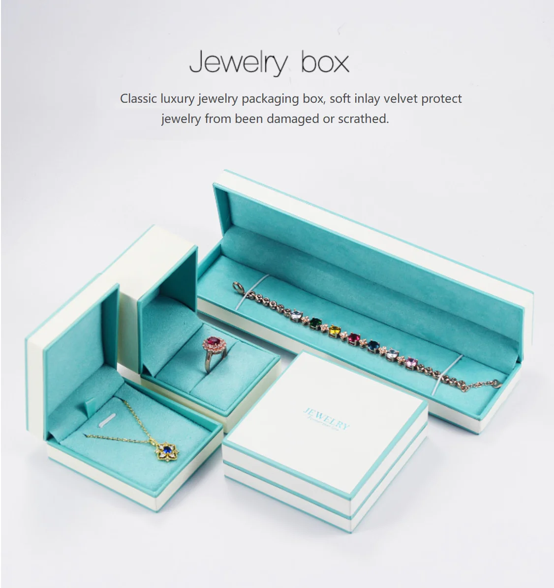 2023 Pretty green long chain gift jewelry package box bracelet boxes for lady girls