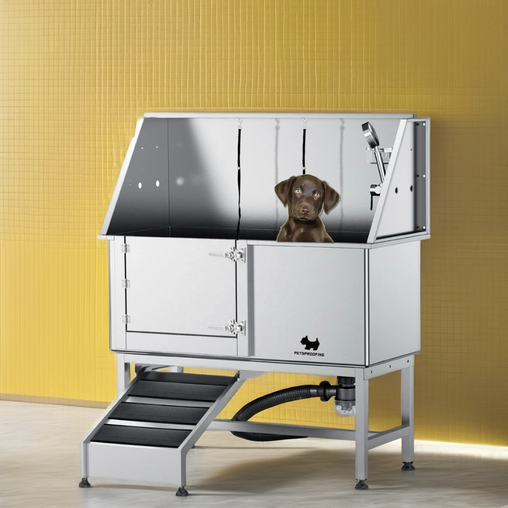 PETSPROOFING Salon shop portable stainless steel Pet spa grooming Bathtub bath sink dog bath tub for dogs