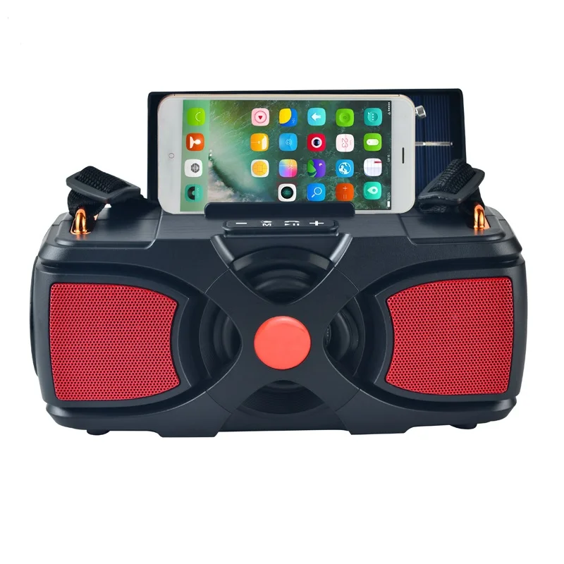 Cheap price portable stereo sound radio speaker solar FM radio wireless speaker with led light FP-109-S