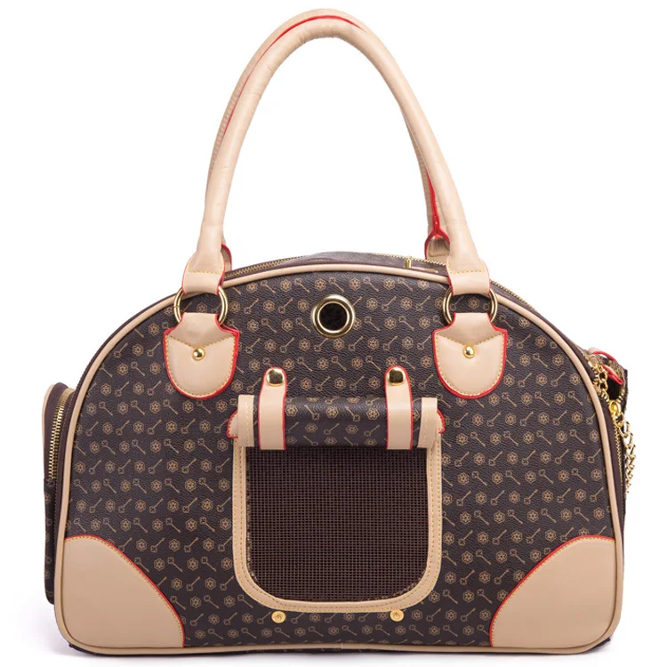 Multi-Function Lightweight Comfortable Breathable Luxury pu leather Pet Cat Dog Carrier Tote Travel Bag For Dog