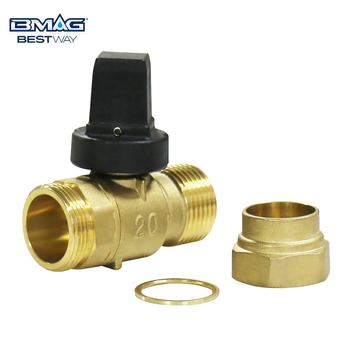 BMAG Straight Type Cw617n Brass DZR Valve Robinet De Prise En Charge PEC Valve with Ductile Iron Or Plastic Handle