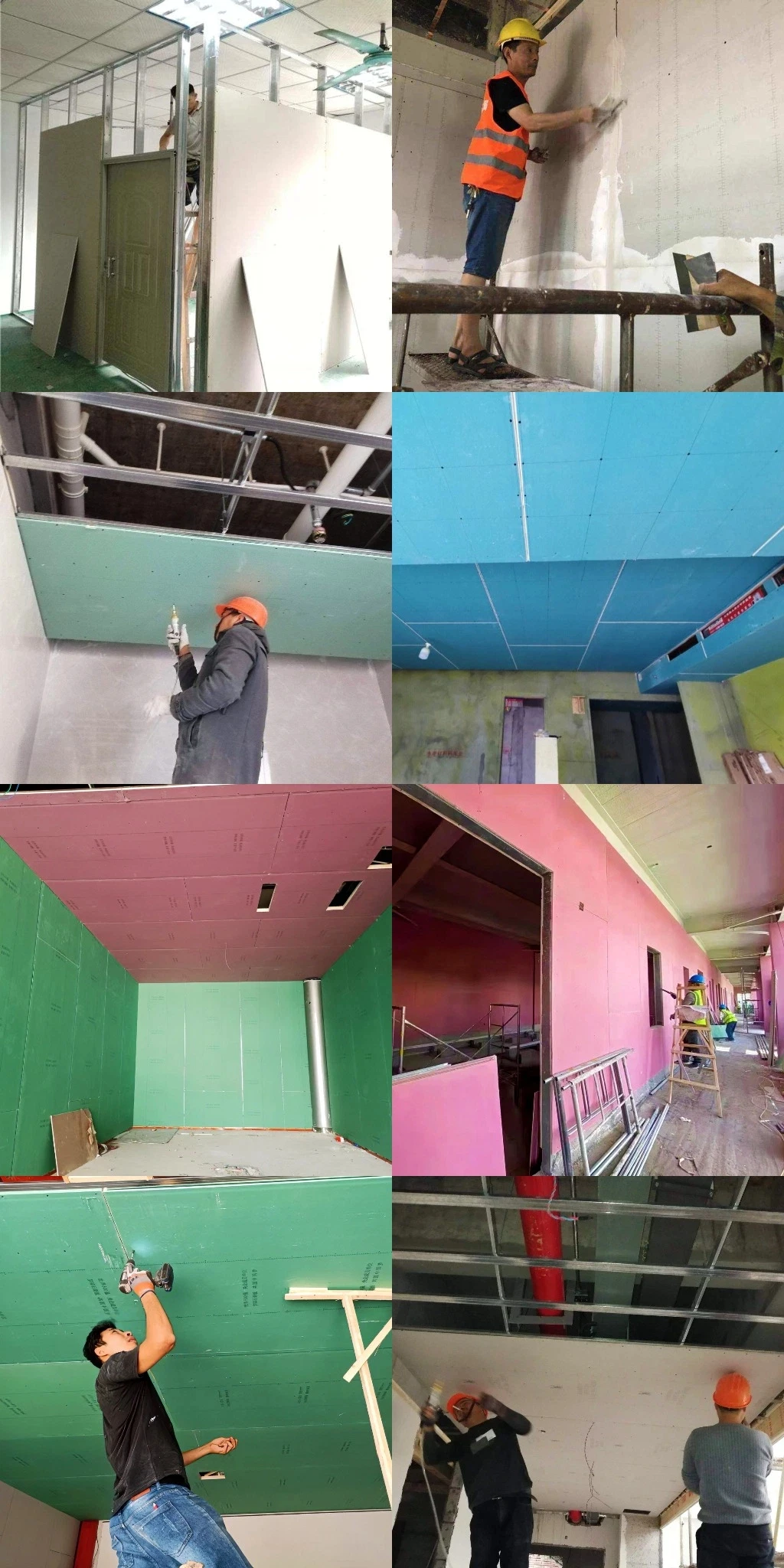 gypsum board 9mm china factory drywall taping tool plasterboards 12mm drywall building boards green moisture proof gypsum board