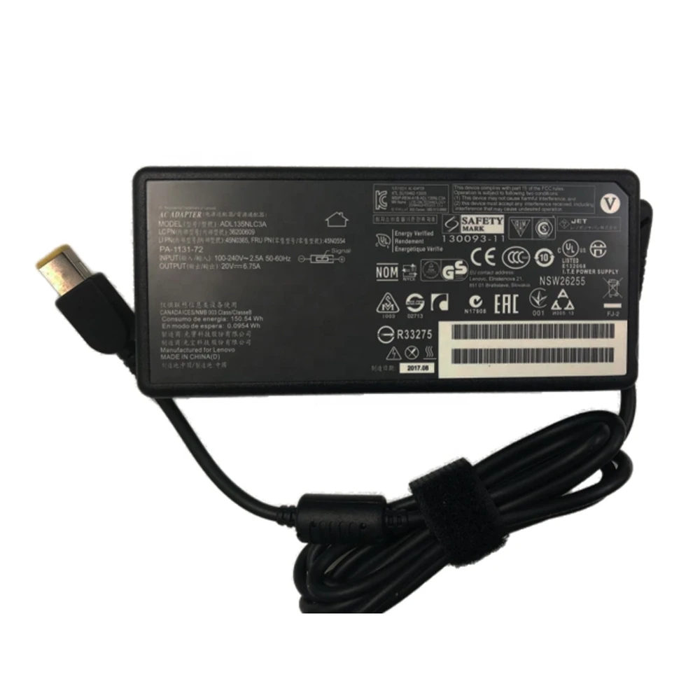 For lenovo laptop charger 20V 6.75A 135W USB AC Adapter for Lenovo Ideapad Y50 Y700 Y50-70 New ADL135NLC3A laptop accessories