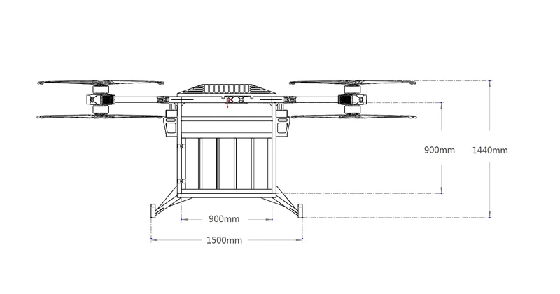 Pure electric cargo payload drone heavy lifting 80kg drone propeller
