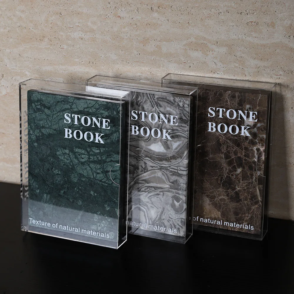 Modern Simple Acrylic Marble Book Display Creative Stone Book Model for Home Living Room Exhibition Hall Decor